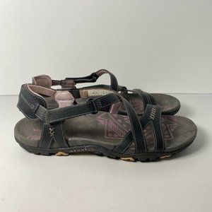 Merrell Sandspur Rose Leather Sandals Womens 9 Shoes Slate Gray Purple Hiking